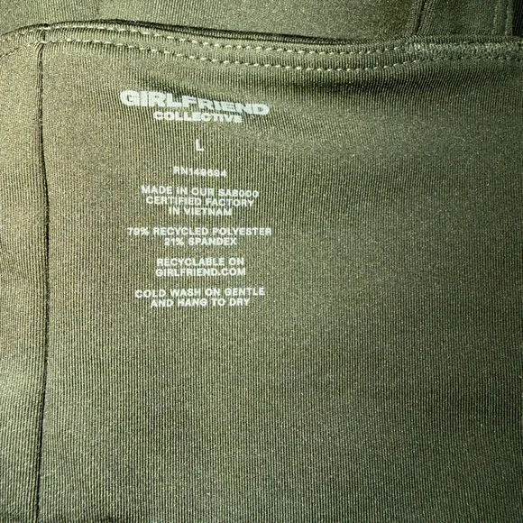 girlfriend collective Dark Green Cross-Halter Crop Top - Picture 7 of 7